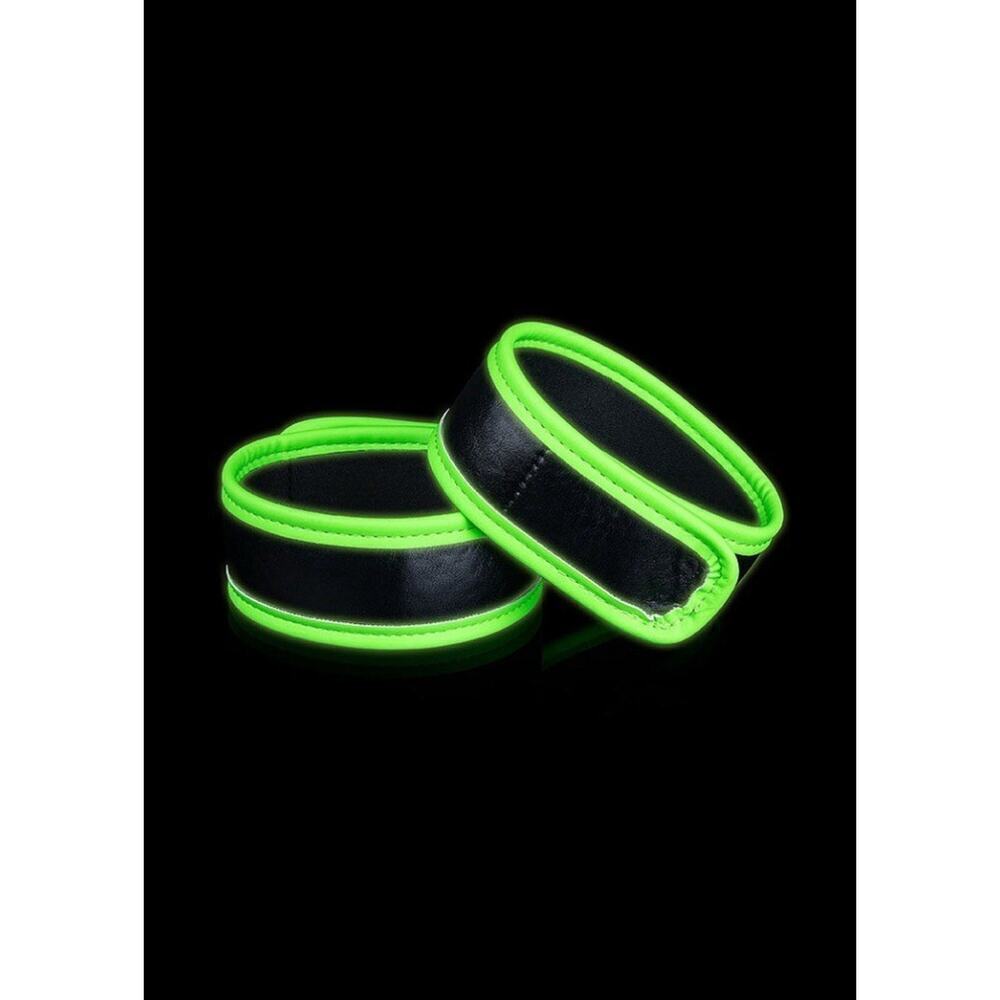🦋B2G1🦋OUCH! Glow In The Dark NEON GREEN 2 Piece Leather Biceps Band